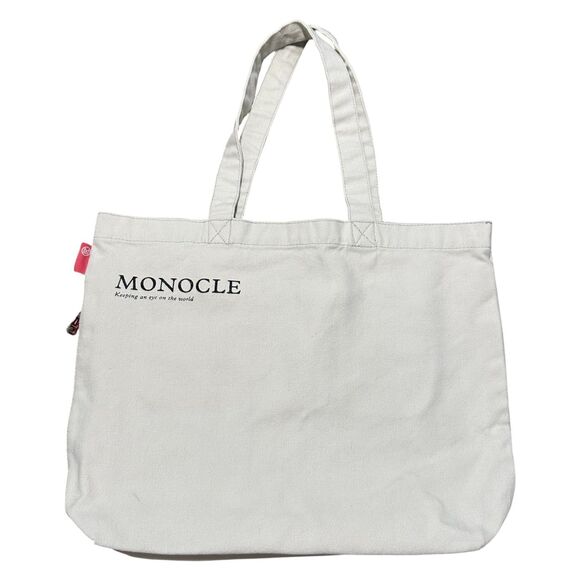 Monocle Magazine Canvas Tote Bag w/ Zippered Side Pocket - Picture 1 of 9